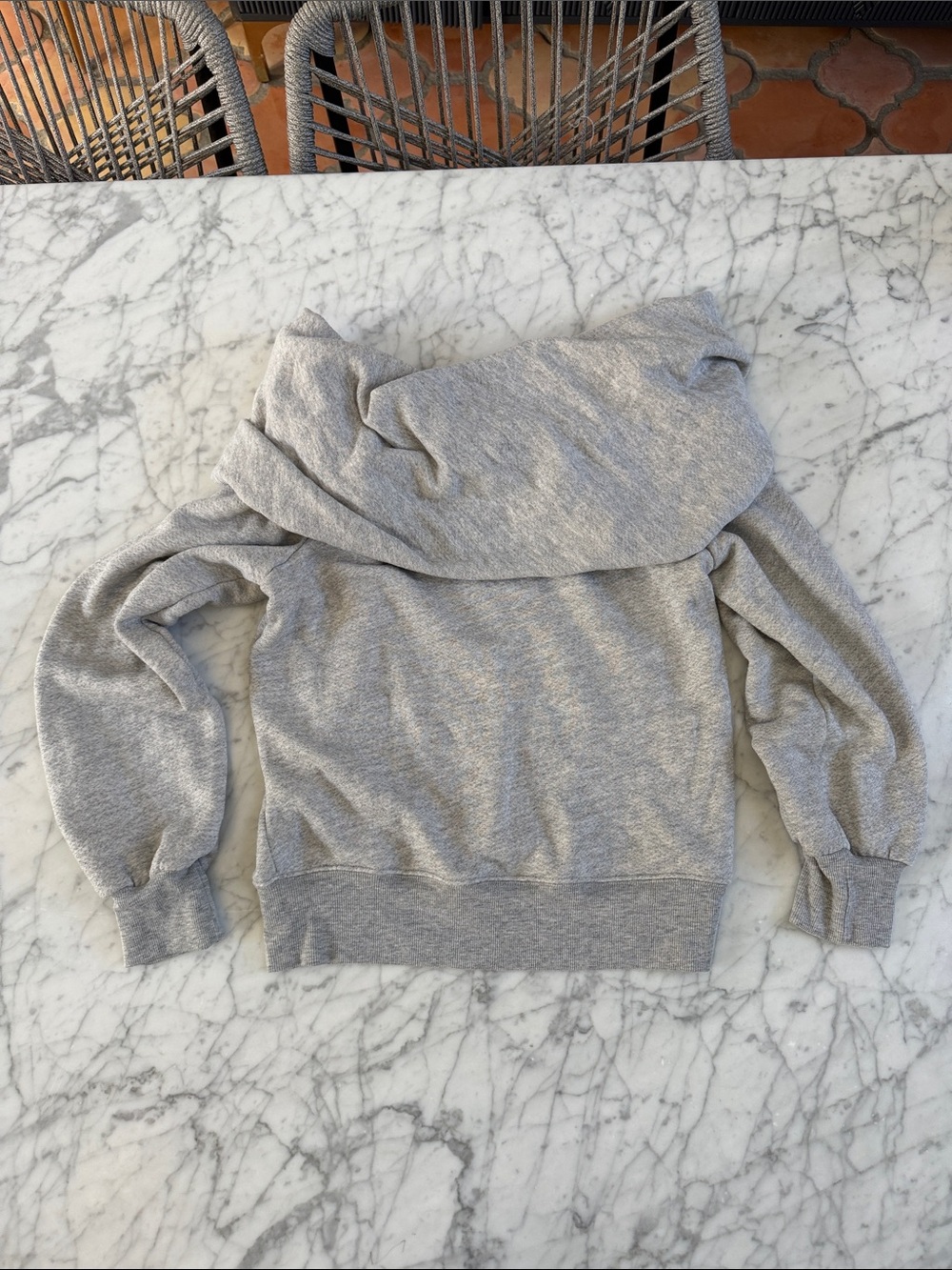 Carbon 38 Cowl Neck Off Shoulder Sweater Gray Sz M NWOT